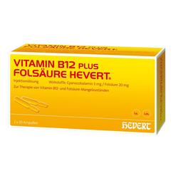 VITAMIN B12 PLUS Folsäure Hevert a 2 ml Ampullen