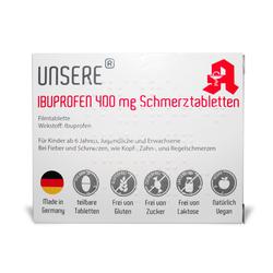 UNSERE Ibuprofen 400 mg Schmerztabletten